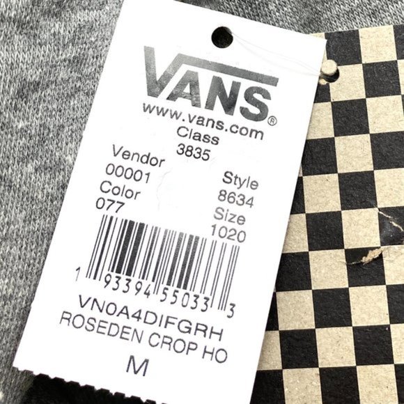 💖MEGA SALE💖VANS Original HOODIE Grey Pullover Logo Roses Women VN0A4DIFGRH - Picture 4 of 7